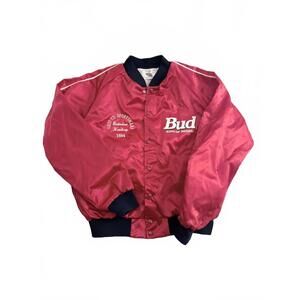 Vintage Deadstock Budweiser Ohio Co. Sportsmans Satin Bomber Jacket 1994 -Large